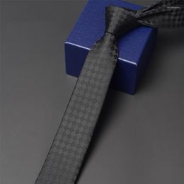 Bow Ties Brand Fashion Korean Style Slim Tie For Men Young People 5CM Skinny Zipper High Quality Business Work Necktie Black Blue