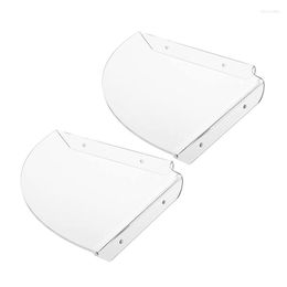 Hooks 2 Pcs Acrylic Wall Mount Floating Corner Shelves Quarter Shower Shelf Hanging Display