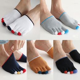 Men's Socks 5 Pairs Half Palm Cotton With Toes Men Invisible Five Fingers Sport Sock Front Foot Open Toe Anti Friction Slingback