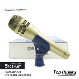 5pcs Top Quality KSM8C Professional Live Vocals Dynamic Wired Microphone Karaoke Microfone Super-Cardioid Podcast Microfono Mic