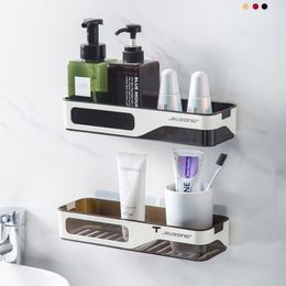 Wall Mounted Bathroom Shelf Shampoo Shower Organiser Punch-Free Bathroom Shelves Storage Rack Drainage Holder Household Items