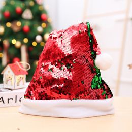 Quality Christmas Decorations Skull Caps Double Turn Christmas Sequins Hat Colourful Beads Pick Adult Antlers Santa Hats