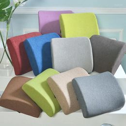 Pillow Cotton Linen Comfortable Office Sedentary Lumbar Support Pure Colour Memory Foam Back Thicken Seat