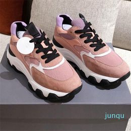 Leisure Shoes Design Sneakers Walking Shoes Women 'S With Thick Soles Spring Autumn Style Fashion Splicing Black 08