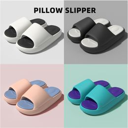 Casa feminina lesão de verão sandálias Slippers Pillow Cloud Platform Spa Sapas de chuveiro Men Soft colorido colorido casa interior fofa 221102 Gai 105