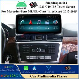 12.3" Qualcomm Android 12 Car DVD Player for Mercedes-Benz ML GL Class W166 X166 2012-2015 NTG 4.5 Stereo Multimedia Head Unit Screen CarPlay/Android Auto GPS Navigation