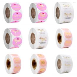 Gift Wrap 500pcs/ Roll/1 Inch Thank You Stickers Handmade Crafts Decoration Small Business Labels For Wrapping Envelope Mailers