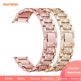 Women Smart Straps Compatible with Apple Watch Band 45mm 44mm 40mm 41mm Glitter Sparkly Wristband Bracelet Bling Diamond strap for iWatch SE Series 8 7 6 5 4 3 watchband