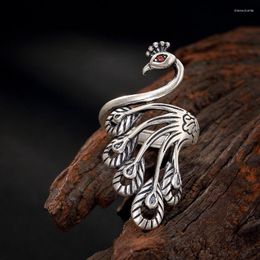 Wedding Rings Punk Cool Peacock Female Jewellery Accessories Gift Fashion Adjustable Open Finger For Women
