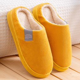 Slippers Women Fashion Shoes Stripe Corduroy Indoor Autumn and Winter Warm Slides Plush Cotton Household Fur 221102