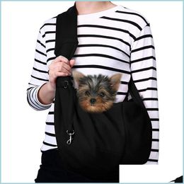 Dog Car Seat Covers Hand Sling Adjustable Padded Strap Tote Bag Breathable Shoder Front Pocket Belt Carrying Small Dog Cat Car Seat Dhe2E