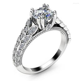 Wedding Rings Fashion Sparkling CZ For Women Girls Jewellery Anniversary Gift Real Sliver Anel Bagues Femme Engagement Ring