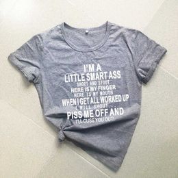 I Am A Little Smart Ass T Shirt Women Fashion Pure Casual Funny Grunge Tumblr Street