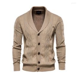 Men's Sweaters Casual 2023 Trendy V-Neck Men's Kintted Cardigan Fashion Autumn Winter Elegant Thicken Sweater Male Gentleman Coat