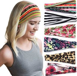 Yoga Hair Bands Niwe Sport Headband For Women Yoga Headband Sweat Absorbent Band Sweat Stopping Wide Edge Printed Headband L221027