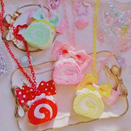 Pendant Necklaces Lolita Original Sweet Layer Cake Necklace Japanese Soft Sister Hand-made Girl