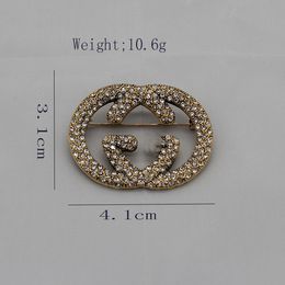 Luxury Women Men Designer Brand Letter Brooches 18K Gold Plated Inlay Crystal Rhinestone Jewellery Brooch Charm Pin G-Letter Marry Christmas Party Gift Accessorie