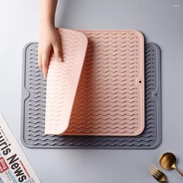 Table Mats Dish Drying Mat Dishes Protector Sink Thick Non-slip Silicone Heat Resistant Drain Pad Placemats For Kitchen Counter