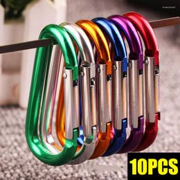 Keychains 10pcs Colourful Mini Carabiners Alloy Spring Carabiner Snap Hooks Clip Keychain Outdoor Camping Climbing D-ring Buckles