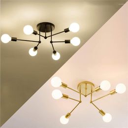 Ceiling Lights 6 Sockets E27 Chander Ceilings Vintage Industrial Dining Living Room Lamps Modern Pendant Lamp Bedroom Fixtures