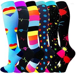 Men's Socks Elastic Outdoor Compression Stockings Women Breathable Nylon Fitness Sport Camping Soccer Stocking Protect Feet