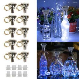 Strings 1Pcs Solar Wine Bottle Cork Lights 2M 20 LEDs Copper Wire Fairy Garland String For Xmas Wedding Party Art Decor Lamp