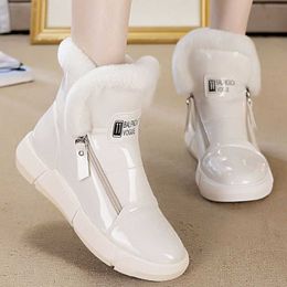 Boots Winter Platform Women Sneakers Shoes Woman High Top Casual Wedge Zipper Booties Warm White Botas Mujer Invierno L221018