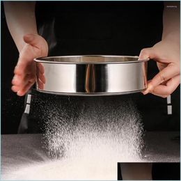Baking Pastry Tools Baking Tools Mesh Strainer Cooking Sieve For Flour High Hardness Antirust 60 304 Stainless Steel Round Sifter Dh49L