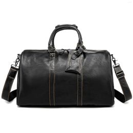 Duffel Bags Genuine Leather Cowhide Leisure Portable Travel Bag On The First Floor One Shoulder Messenger Luggage