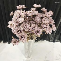 Dekorative Blumen 6 Gabel Europ￤ische ￖlgem￤lde Pfingstrose Home Hochzeitsprografie Dekoration Bouquet FACHTE Blumen Gro￟handel