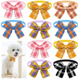 Dog Apparel 60pcs Plaid Ties For Mini Small Bowties Adjustable Dogs Pets Cat Bow Tie Accessories Fashion Supplies