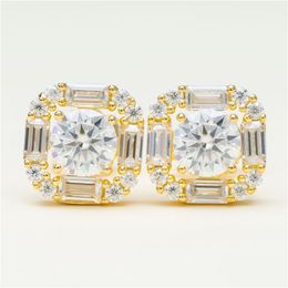 Men Women Moissanite Studs Earrings 925 Sterling Silver Gold Plated Earrings Jewelry Gift for Friends