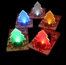 Portable Unique Design Folding Pocket Card LED Christmas Tree Night Light Lamp Bulb Novelty XMAS Gifts decor LED lights SN52