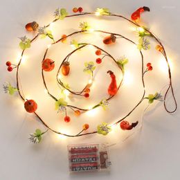 Strings Creative Halloween Pumpkin Fruit Vine With Copper Wire String Light By Holiday Christmas Garden Home Room Decoration