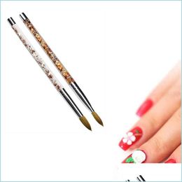 Nail Brushes Acrylic Nail Brush Nails Art Mink Glitter Handle Gel Builder Manicure Brushes Diy Ding Tool Drop Delivery 2022 Health B Dhsq0