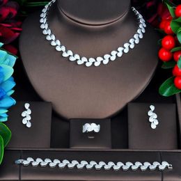 Necklace Earrings Set Fashion Elegant Luxury Leaf Shape Design Gold Colour Bridal Dubai For Women Wedding Accessories Party Gifts N-737