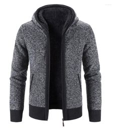 Men's Jackets Mens Shawl Collar Hooded Cardigan Men Autumn Winter Thicken Warm Knit Sweater Jacket Zipper Knitted Sweaters XXXL