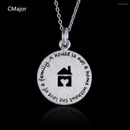 Pendant Necklaces CMajor 925 Sterling Silver Jewelry Love Home Family Letters House Picture Chain