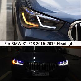 For BMW X1 F48 LED Car Headlight High Beam Dynamic Streamer Turn Signal Front Lamp Head Light DRL Daytime Running Lights Lighting Accessoires