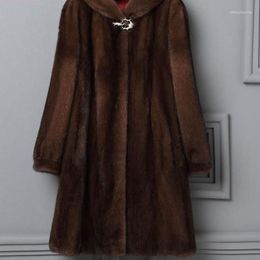 Frauen Pelz 2022 Mittleren alters Mutter Herbst Winter Kleidung Jacke Nerz Kaschmir Mantel Lange Mode Mantel Weibliche Wolle Mäntel t48