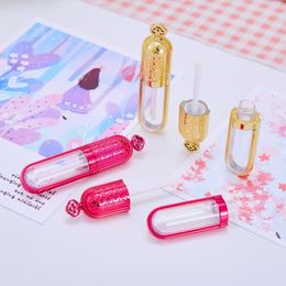 5ML Rose Golden Crown Plastic Lip Gloss bottle Empty Tube Cosmetic Packaging Container with Stopper 240pcs/lot Wholesale