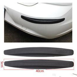 Bumpers 2Pcs 40X5Cm Car Bumper Protector Corner Guard Antiscratch Strips Sticker Protection Body Moldings Valance Chin Drop Delivery Dhwxx