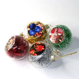 Sublimation Christmas Ball DIY Xmas Tree Hanging Decorations Heat Transfer Printing Ornaments Gifts for Party Home Crafts 8CM B5