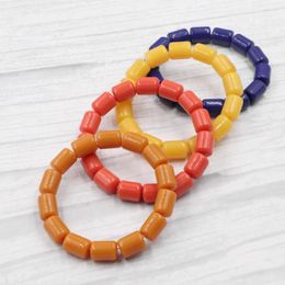 Braceletas Charm 5 Colors Faux Faux Beeswax Resin Ambers Beads Yoga para mujeres Joyas de regalos de amigos 7.5 "B246