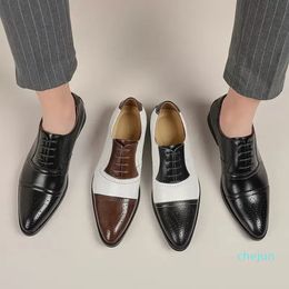 dress shoes Casual Fashion Street Party Hollow Carving Splicing Youth Trend British