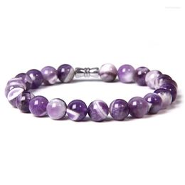 Strand Natural Dream Amethysts Quartz Bracelet Purple Crystal Gem Stone Beaded Charm Energy Women Romantic Jewellery Gift
