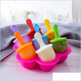 Ice Cream Tools Cream Ice Pops Mould Portable Grade Popsicle Mod Ball Maker Baby Diy Food Supplement Tools Fruit Shake Accessories 22 Dh5Ha