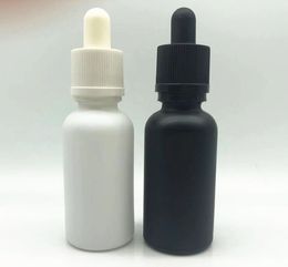 30ml Matt black white glass essential oil dropper bottle essential drop vials Cosmetic Containers