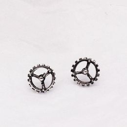 Stud Earrings VamGoth Men's For Women Hip Hop Rock Simple Gear Shape Ancient Silver Color Hipster Jewelry Wholesale