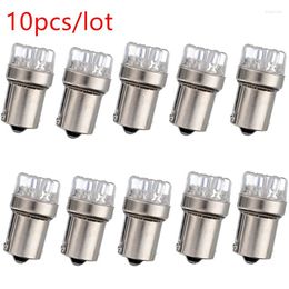 10pcs BA15S 1156 9 LED Auto Light Source Tail Brake Parking Bulbs Lamp Amber Yellow DC12V Drop